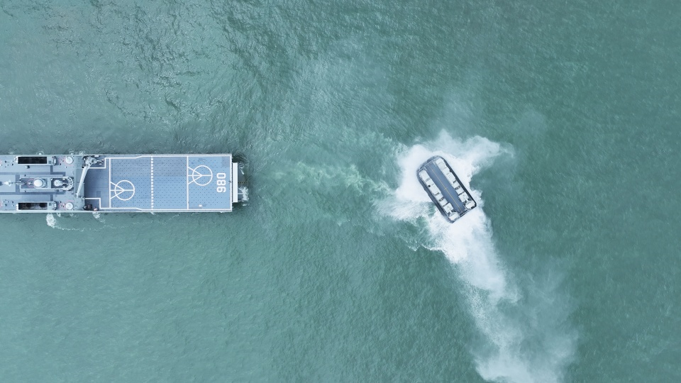 Type 071 amphibious transport dock in maritime training
