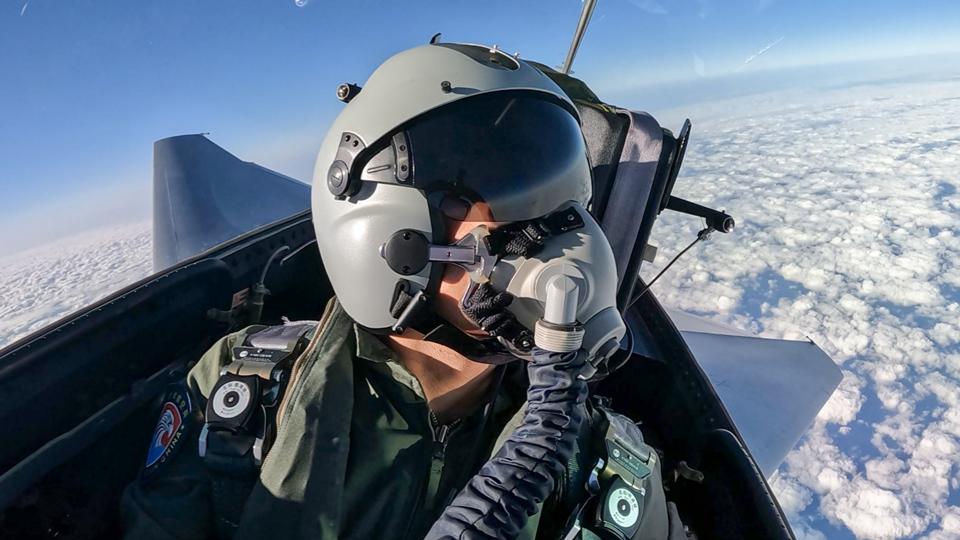 J-10 fighter jets in flight training