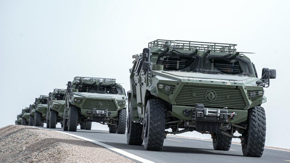 Military vehicles in driving training