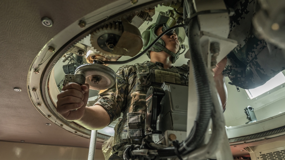 Armed police troops in multiple training operations