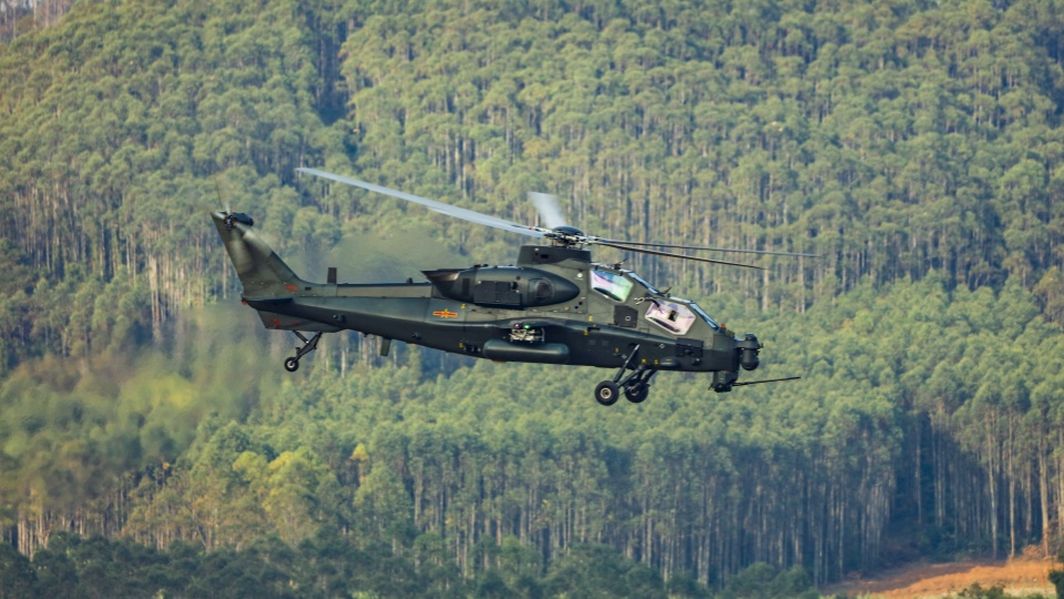 PLA Army helicopters participate in flight training