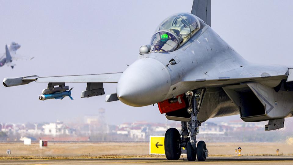 J-16 multi-role fighter jets soar into sky