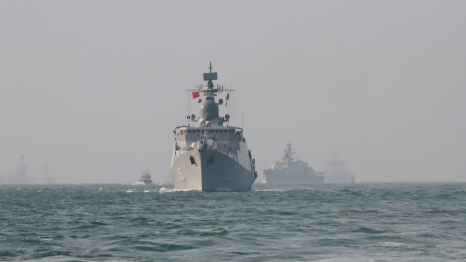 Vietnamese naval fleet arrives at China for 10th China-Vietnam Border Defense Friendship Exchange
