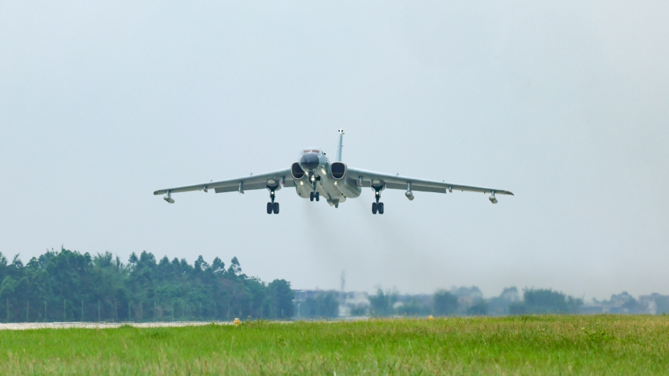 H-6 bombers set out for training