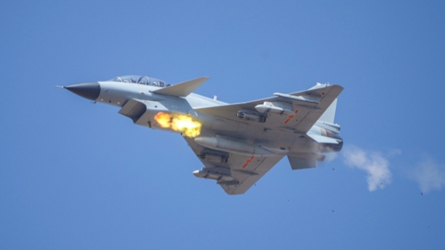 J-10 fighter jets engage in combat training