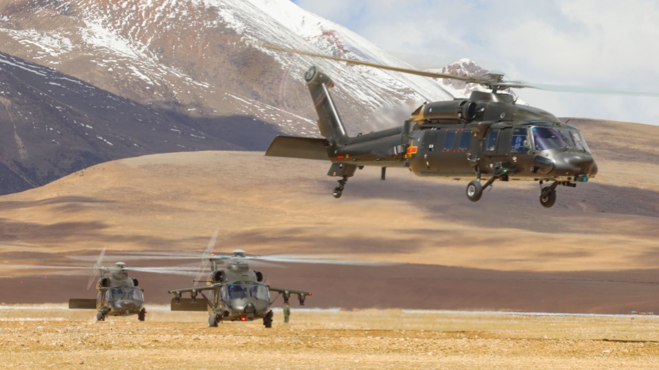 PLA Army helicopters in training