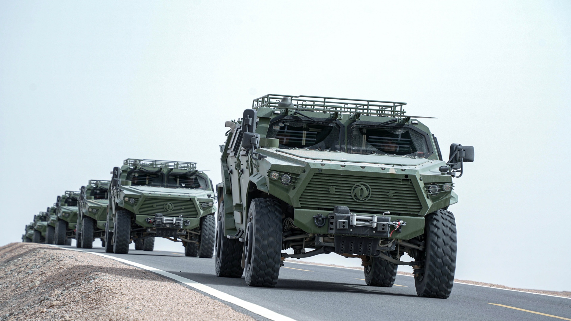 Military vehicles in driving training