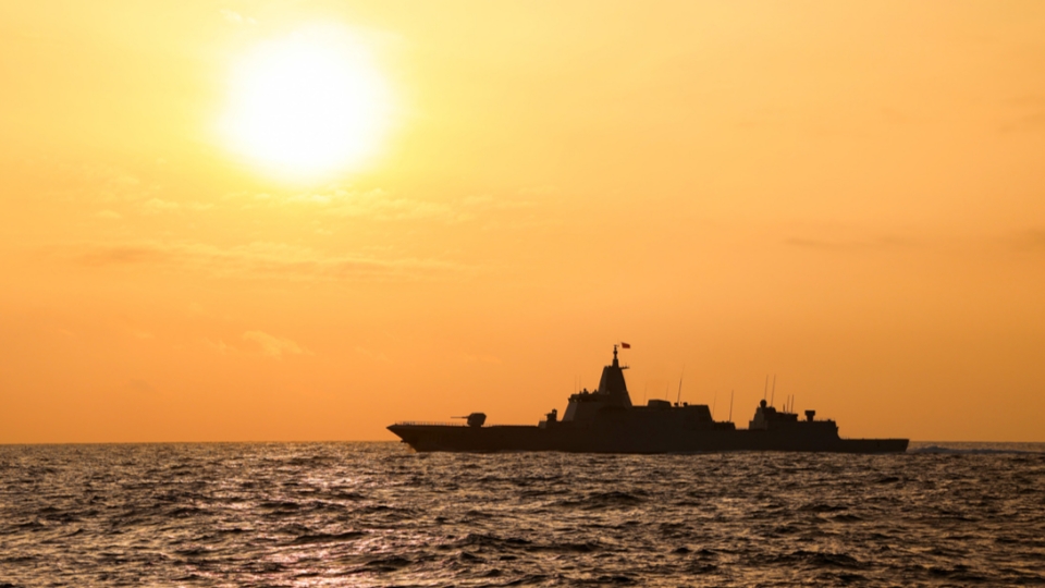 Destroyer on the sea