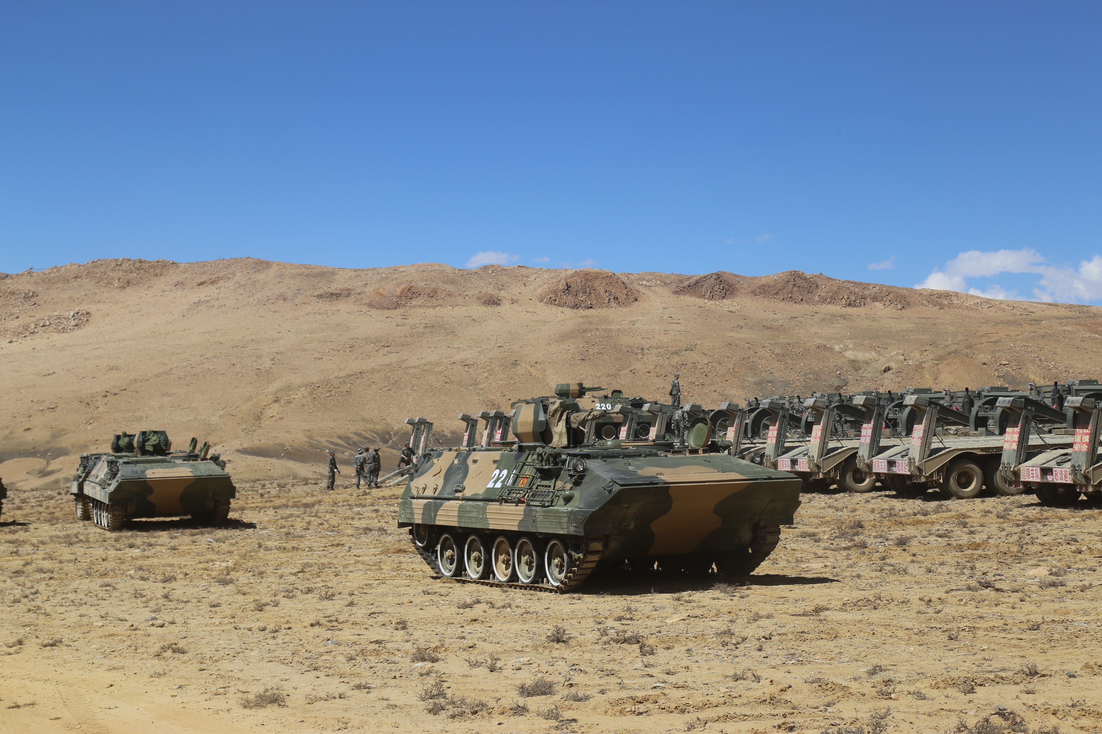 military truck convey maneuver in xizang