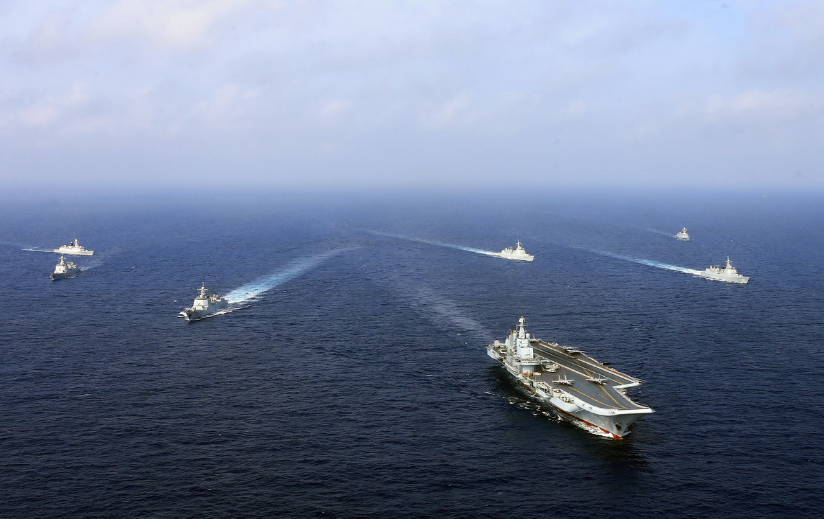 ship-borne roamer\\'s, ship-borne fighter jets take off from aircraft carrier liaoning