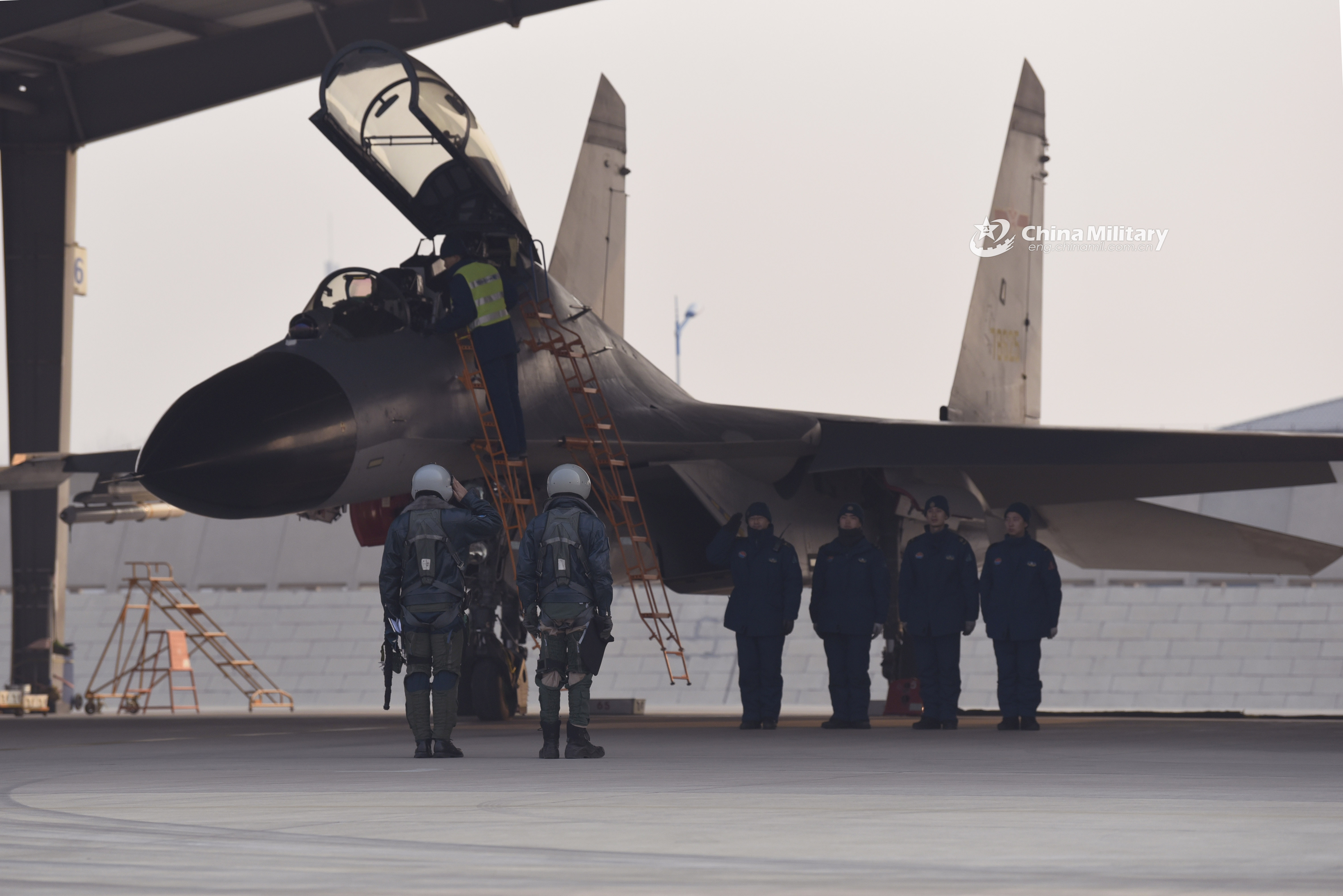 j-11bs fighter jet takes off for sortie